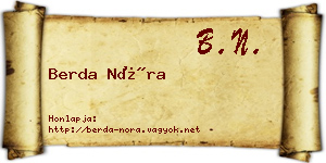 Berda Nóra névjegykártya