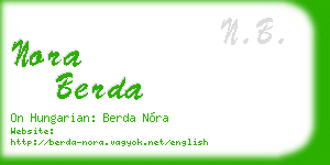 nora berda business card