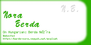 nora berda business card